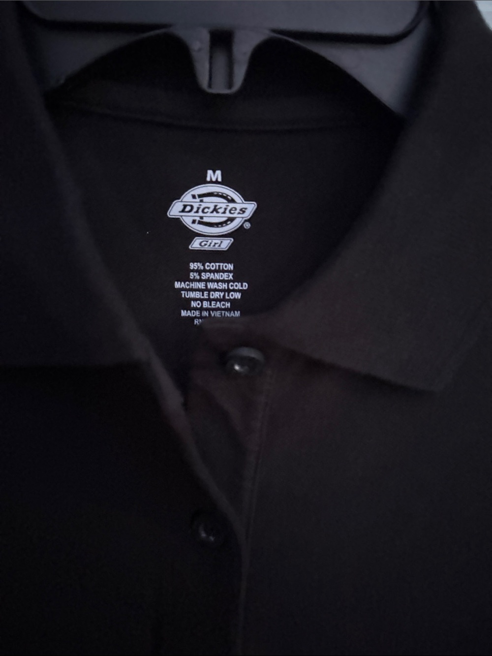 Dickies Women's Black Button-Down Polo Shirt - Picture 2 of 3